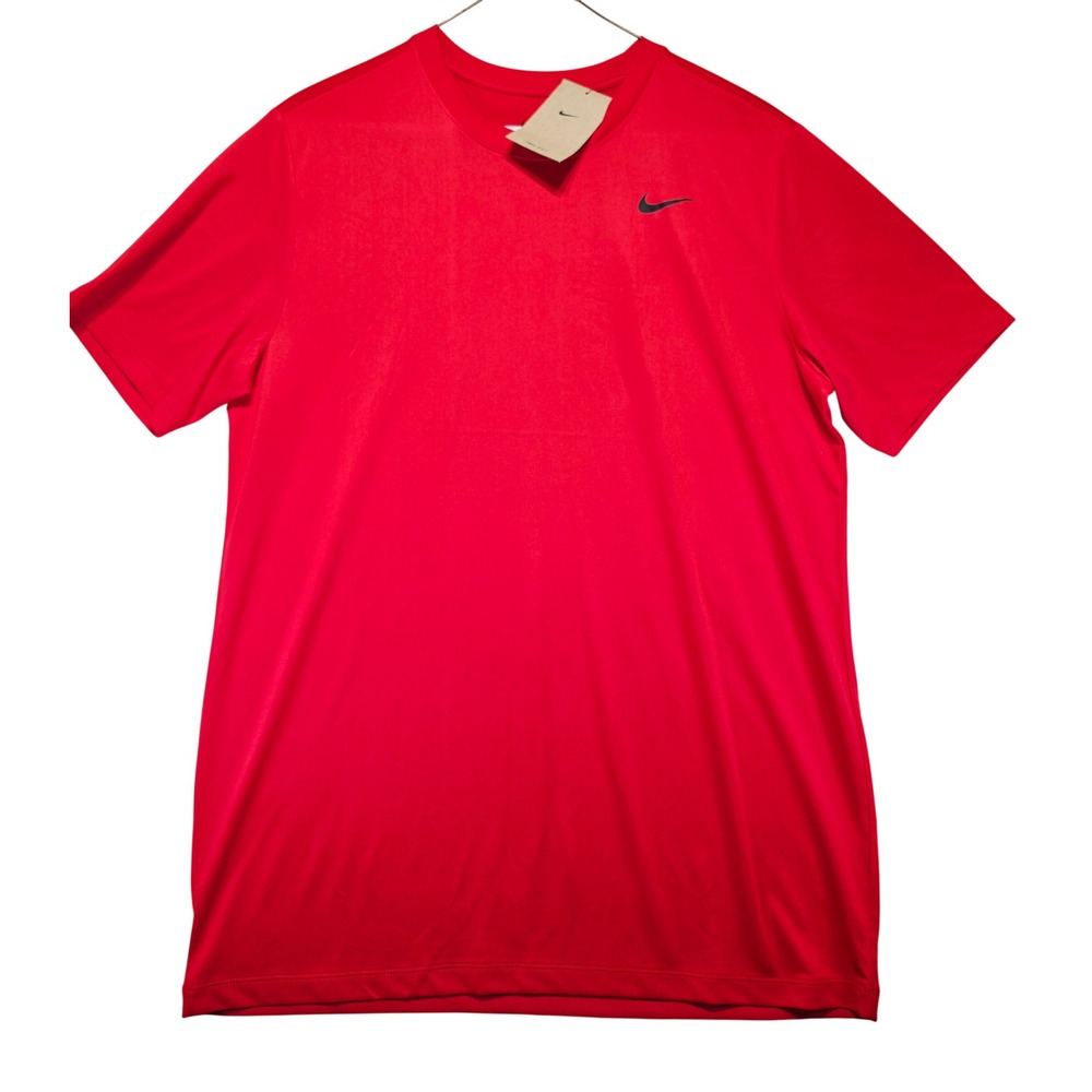 Nike Mens Dri-FIT Training Tee Red Short Sleeve Swoosh Shirt NWT
